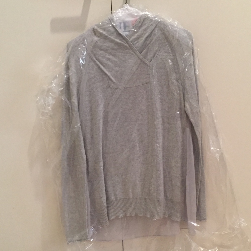 Central Park West hooded sweater w viscose back